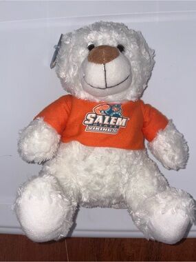 Mascot Factory Salem State University Vikings White and Orange 10 in. Teddy Bear
